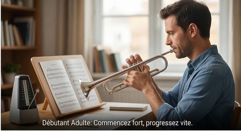 Adulte débutant à la trompette